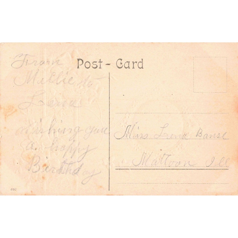 Vintage Embossed Birthday Postcard Red Roses Sincere Greeting Divided Back - Picture 2 of 2